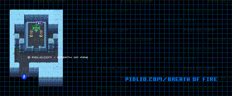 安らぎの洞窟・竜のほこら4のマップ画像 ／ SFC版ブレスオブファイアI攻略 ─ pidlio.com