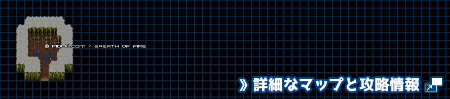 かえるの洞窟の簡易マップ画像 / ブレスオブファイアI攻略 ─ pidlio.com